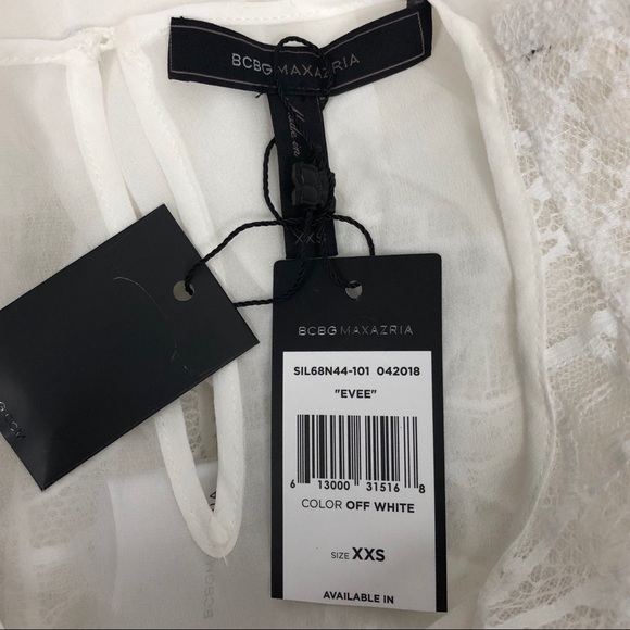 BCBGMaxAzria Evee Cold Shoulder Silk Lace Dress XXS - Picture 6 of 8
